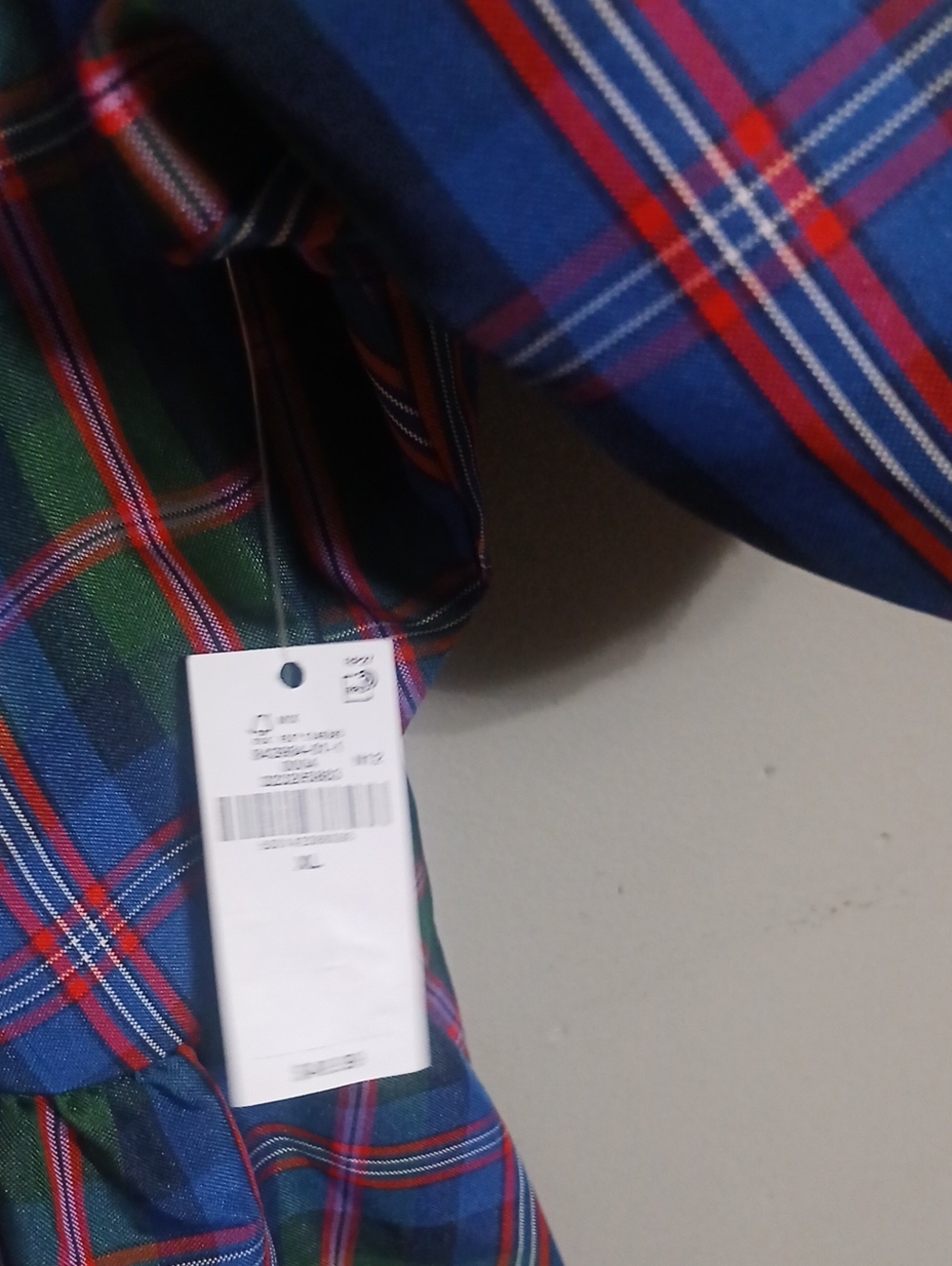 Old Navy Blue and Green Plaid Puff Sleeve Mini Dress - Picture 4 of 7